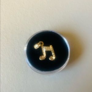 Marked 14kg Diamond-Cut Musical Note Charm/Pendant